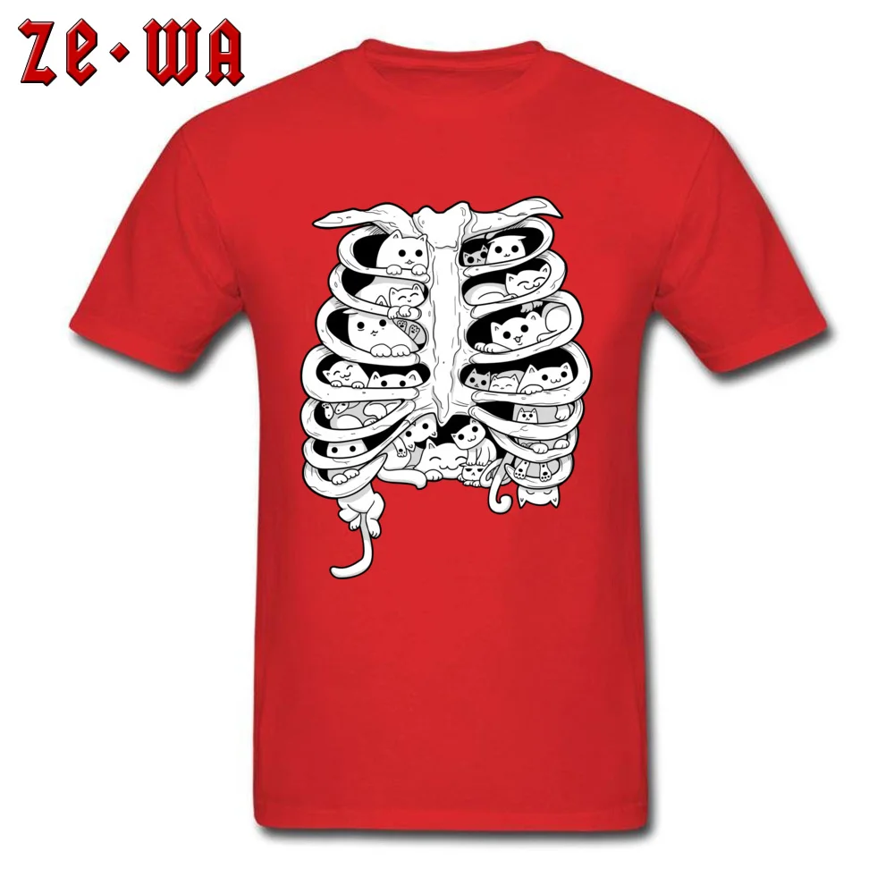 C.A.T.S T-shirts Fashionable Short Sleeve cosie Pure Cotton Crew Neck Men Tees Funny Tops T Shirt Summer/Autumn C.A.T.S red