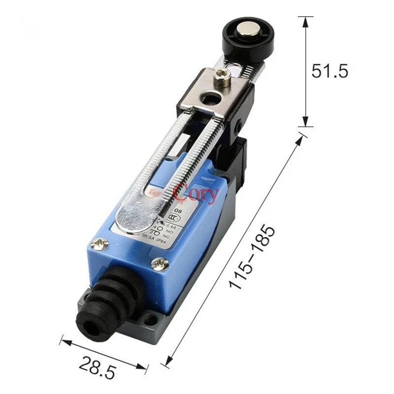 

ME8108 Adjustable Lever Momentary Enclosed Limit Switch AC250V 5A DC115V 0.4A