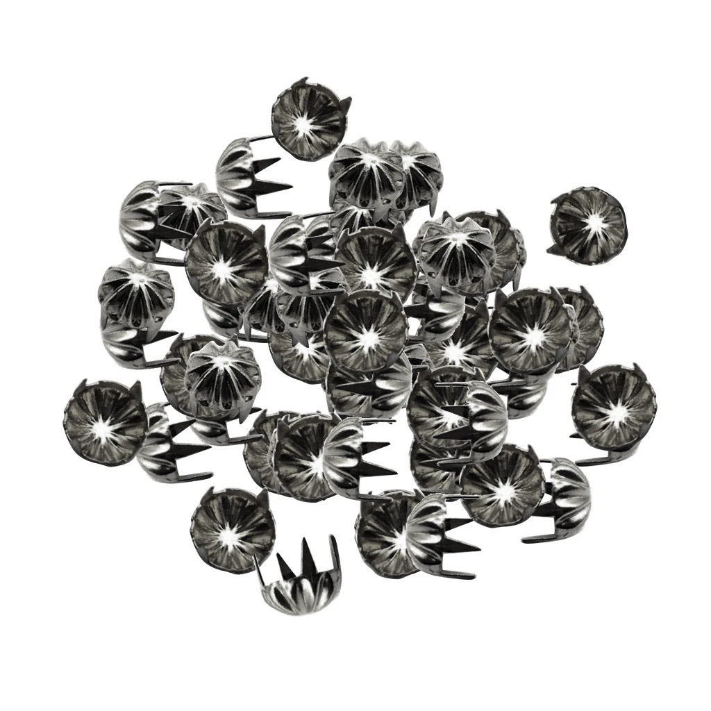 50pcs Metal Pumpkin Studs Claw Rivet Leathercraft Punk for Bags Jeans Belt Decoration