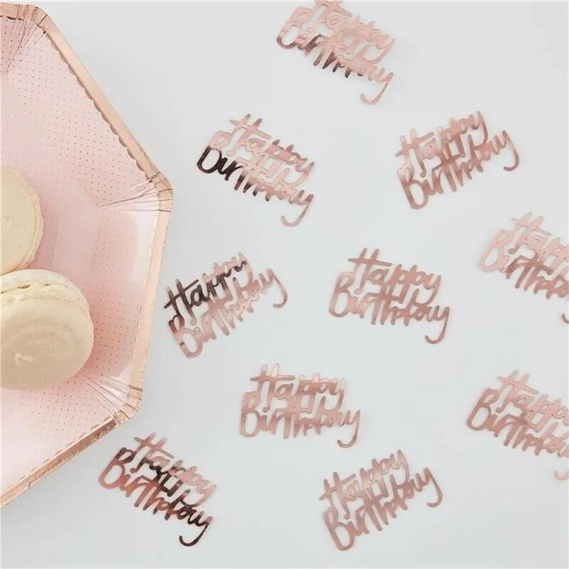 

450pcs Rose Gold Confetti First Birthday Boy Party Decoration Throwing Happy Birthday Decoration For Kids Confeti 40MY22