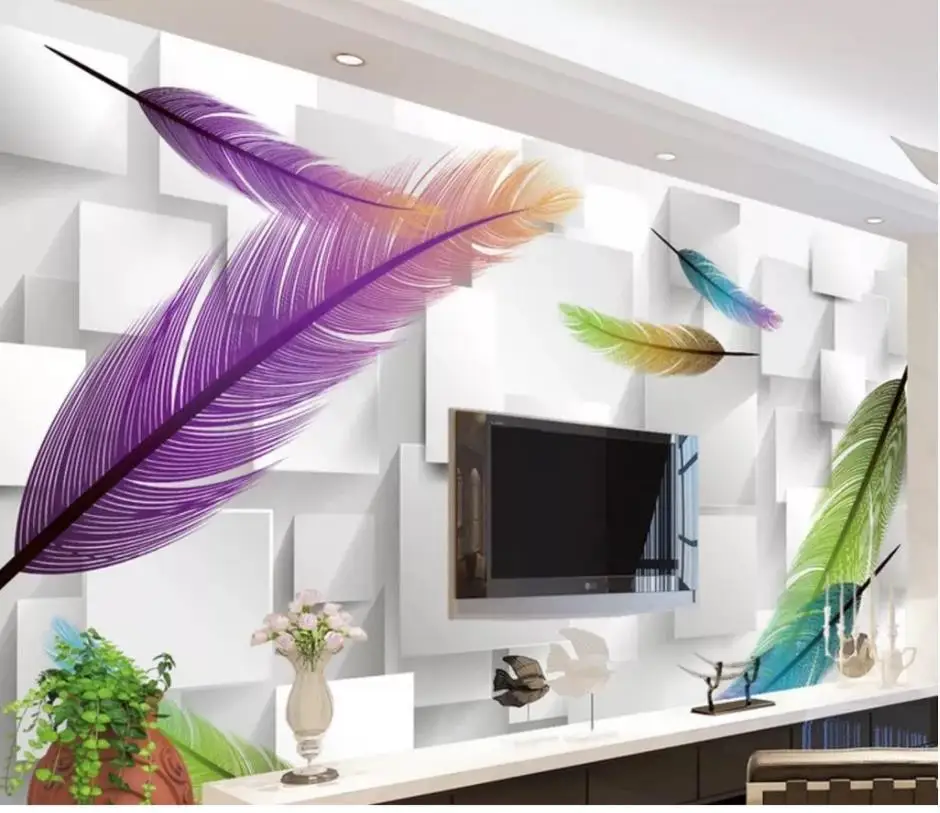 Fashion feathers simple 3D background wall wallpaper for walls 3 d for living room Fashion feathers simple 3D background wall wallpaper for walls 3 d for living room