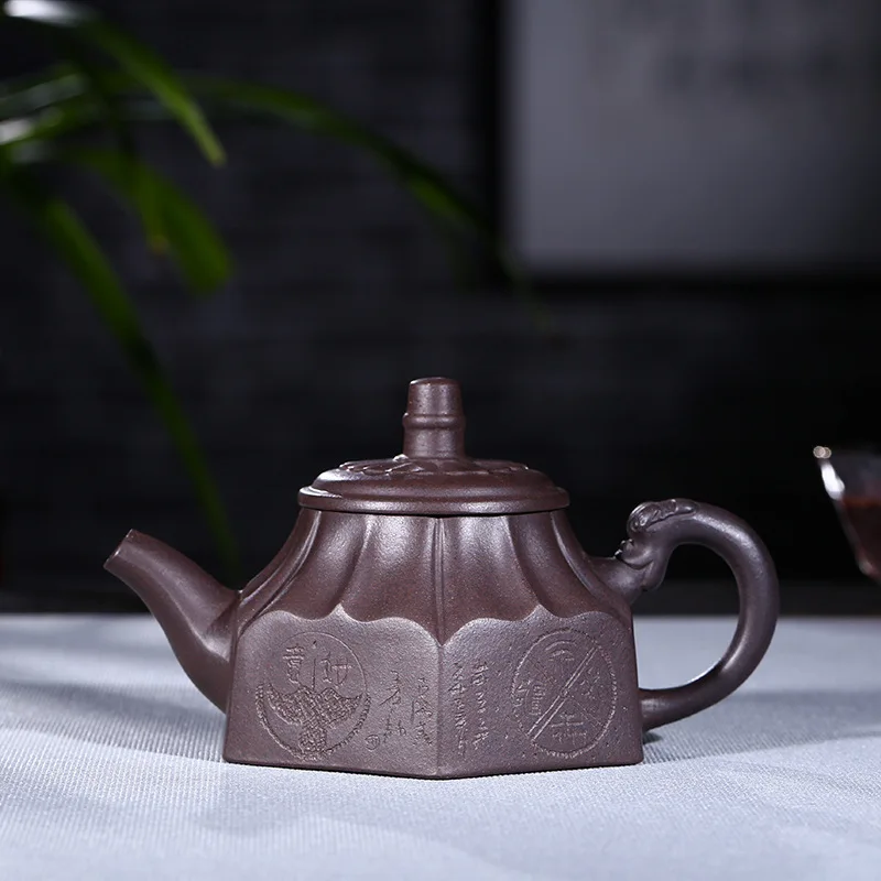 

Goods Famous Full Manual Raw Ore Old Purple Ink For Imprinting Of Seals Six Fang Ling Long Kettle Kungfu Online Teapot Tea Set