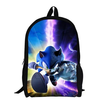 

16-inch Cartoon Design Backpacks for Children Boys Girls Mario Sonic Game Bookbag Rucksack Primary Students School Bag Mochila