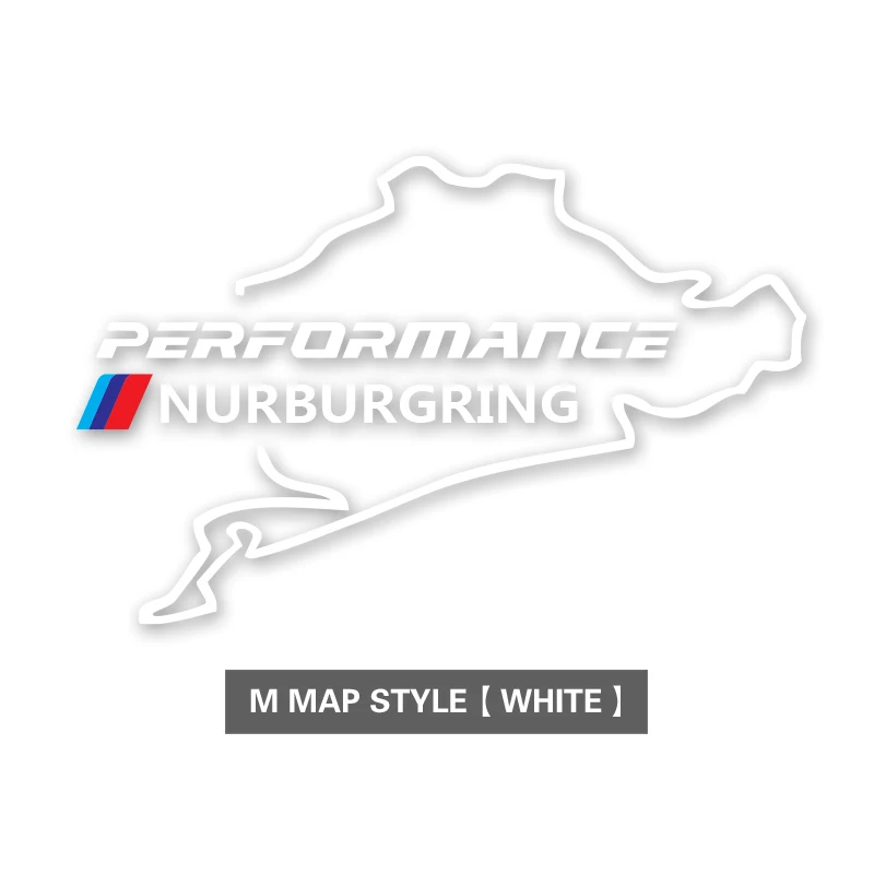 TPIC автомобиля топливного бака Кепки Стикеры гоночный дорожный Nurburgring производительность наклейка для BMW e90 e46 e60 e39 f30 f34 f10 f15 f26 X1 X3 X4 X5 - Название цвета: M White Map style