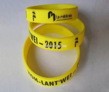 

Popular Logo Print Game Wristband Solid Yellow Silicone Bracelet Bangles Women Souvenir Gift Jewelry Silicone Bracelet