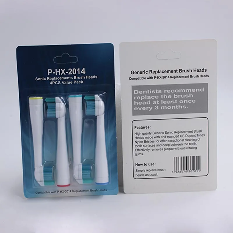 4000 шт. hx2014 Соник электрическая зубная Кисточки Замена для Philips Sonicare Головки для зубных щёток мягкой щетиной Sensiflex