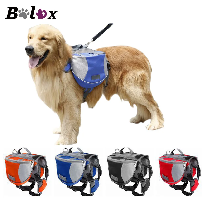 Polyester Pet Dog Saddlebags Pack Hound Travel Camping Hiking Backpack