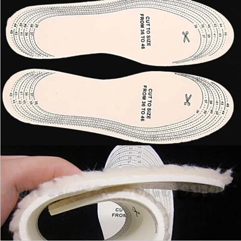 

Winter Wool Warm Heated Insoles Thermal Thickened Warm Keeping Shoes Pad For Men And Women 1 pair