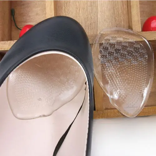 1 Pair 3/4 Gel Woman Insole Pad For High heels,flat Feet insoles,Clear