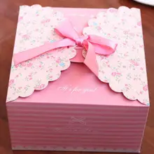 Вечерние подарочные коробки с бантом на Рождество, романтические свадебные коробки для конфет, Подарочная коробка из крафт-бумаги на заказ, картонные коробки с мультяшными цветами