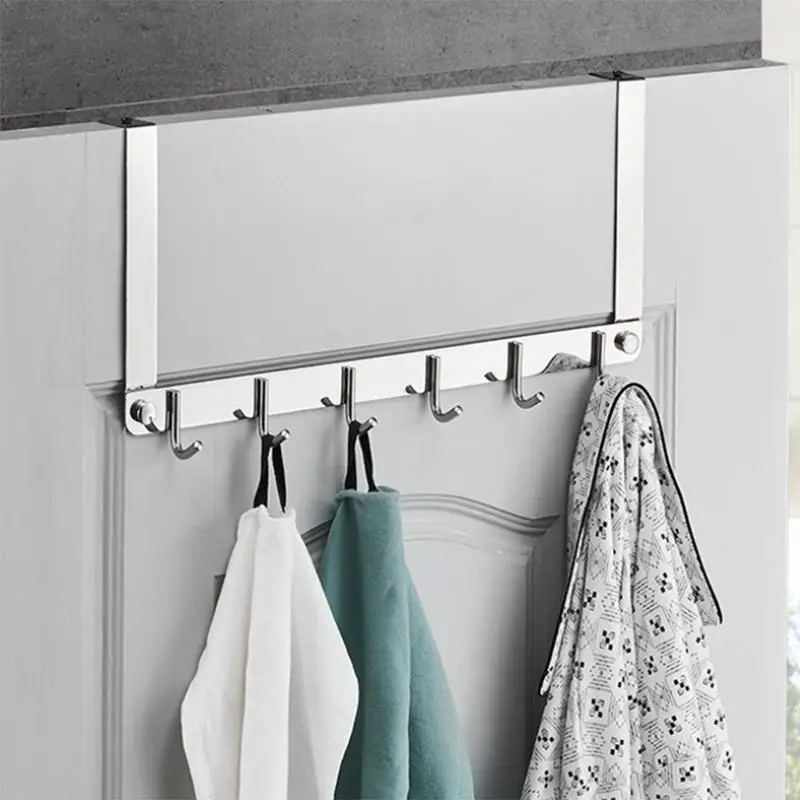 

304 Stainless Steel Heavy-Duty Storage Rack Free Punching Door Hook Hanger Hook Hook Door Rack Row Hook For Jacket, Towel, Bag