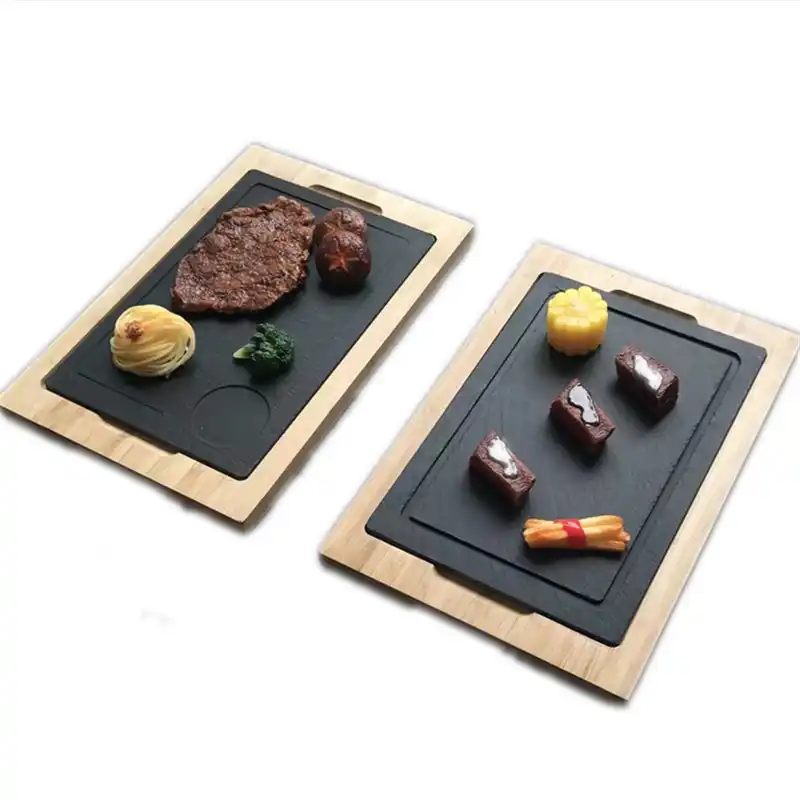 20 X 30 Rectrangle Antipasti Piatti Solido Quadrato O Rotondo Presentazione Del Cibo Bistecca Di Sushi Barbecue Tapas Sottobicchiere Per Bar Cucina 4x Piatto In Pietra Ardesia Nera Naturale Antipastiere Casa E
