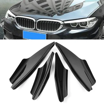 

4Pcs ABS Plastic Universal Car Front Bumper Canards Splitter Fins Body Spoiler Glossy Black