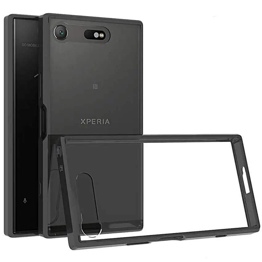 

Soft Silicon TPU/PC Case For Sony Xperia XZ1 Compact Fundas Coque Shockproof Crystal Clear Shell Hard Back Cover For XZ1 Compact