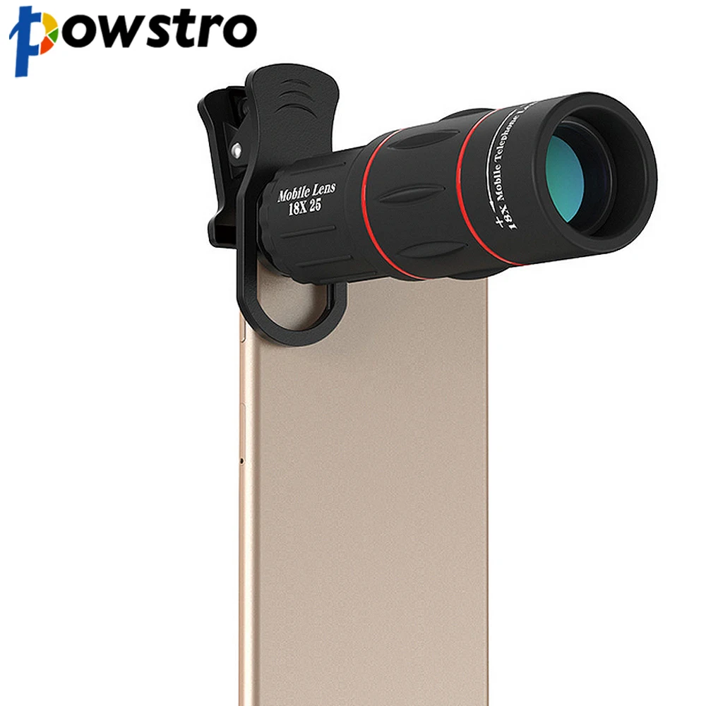 POWSTRO 18X Zoom 1000m/3280ft Telescope Phone Camera Lens Outdoor