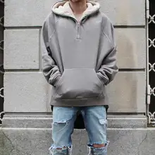 Dropshipping street hip hop half zip split up sherpa hoodie fleece jacke latex pelzmäntel herren markenkleidung