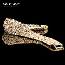 Рейчел Виши модный шарм Женский широкий мягкий браслет золото серебро цвет чистые кубические ювелирные изделия с цирконием для свадьбы День рождения BS-SH0002