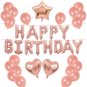 

Rose Gold Birthday Balloon 13/18/21th Anniversary Balloon Birthday Party Decor Wedding Decor Heart Star bride team Confetti ball
