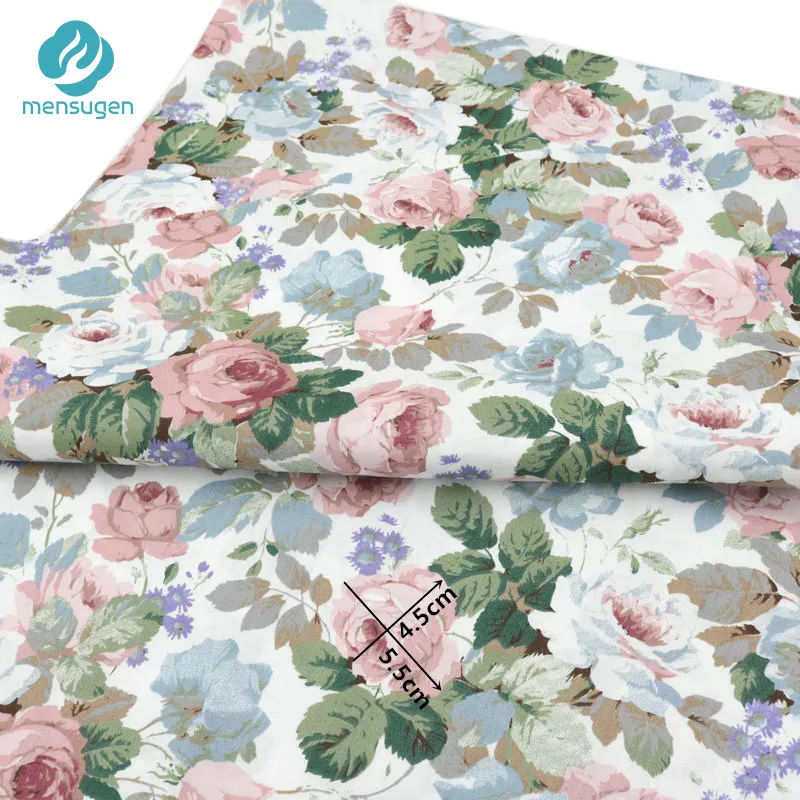 Mensugen-50cm-160cm-Cotton-Flower-Fabric-for-Patchwork-Quliting-Bedding-Sheet-Cushions-blanket-Dresses-Sewing-Material