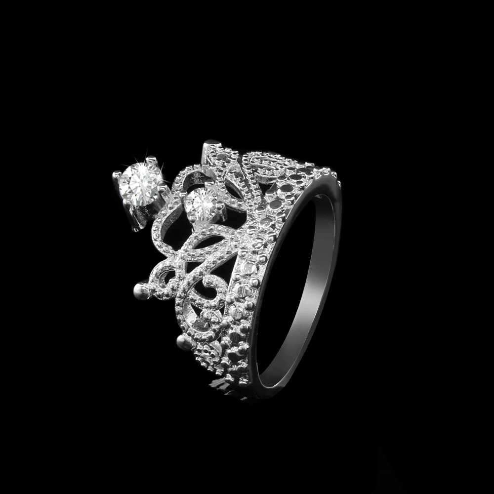 Горячая Распродажа, милые кольца в виде короны принцессы для женщин, кубический цирконий AAA, микро проложенные кольца для помолвки, обручальные кольца, аксессуары
