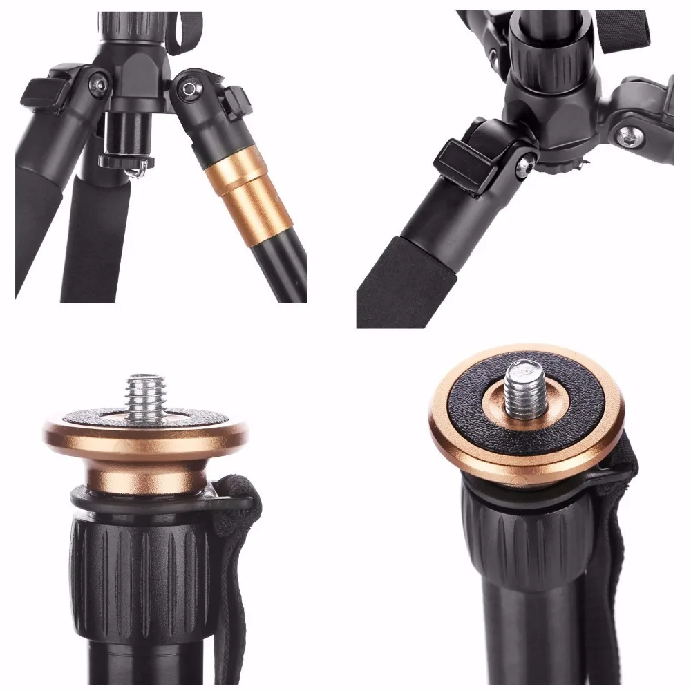  QZSD Q666 Tripod With Q-02 360 Degree Swivel Fluid Head for nikon Canon Pentax Sony Olympus Camera 