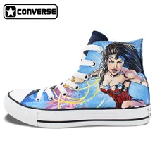 Women Men Converse All Star Girls Boys Shoes Wonder Woman Custom Design Hand Painted Shoes Man Woman Sneakers Christmas Gifts