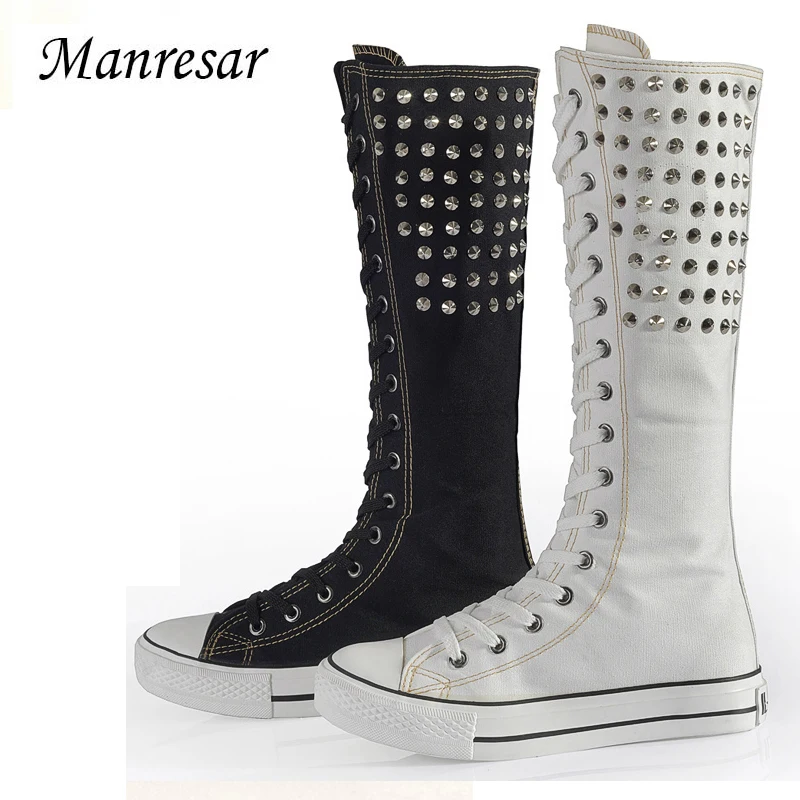 canvas tall boots