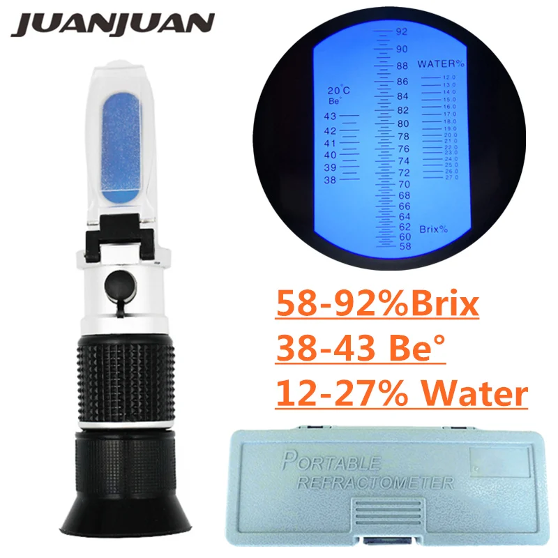 

Handheld brix Honey Refractometer brix 58~92% LED light Refraction measuring Tools with retail box 20% off