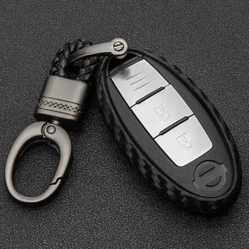 

Carbon Fiber Pattern Car Key Case Cover For Nissan Note Qashqai J10 Micra K12 Teana Tiida Juke Leaf March Murano Key Accessories