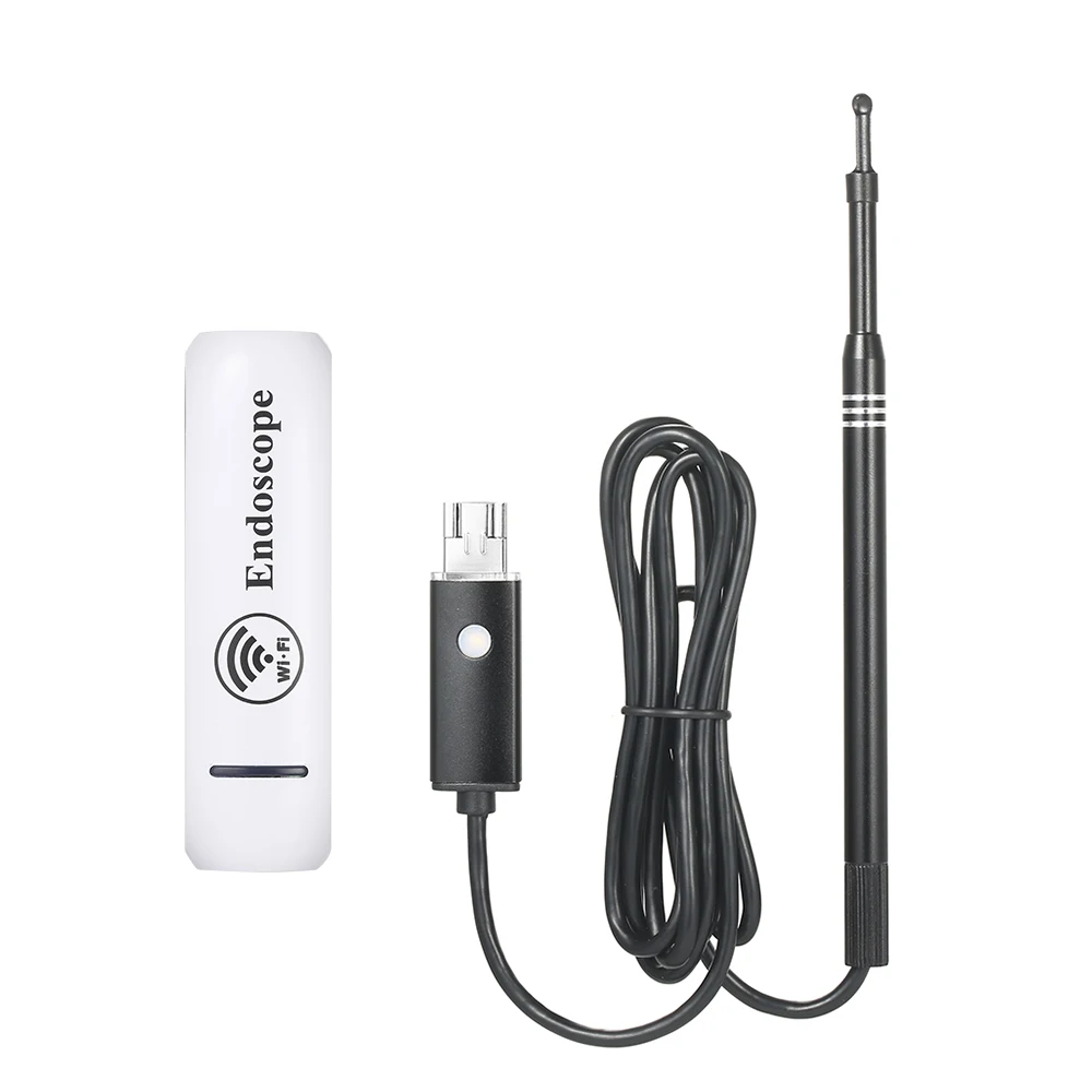 

WiFi Connection 2 in 1 Endoscope Multifunctional USB Interface Wireless 6 LED Ear Cleaning Earpick Mini 5.5mm Camera Ears Spoon