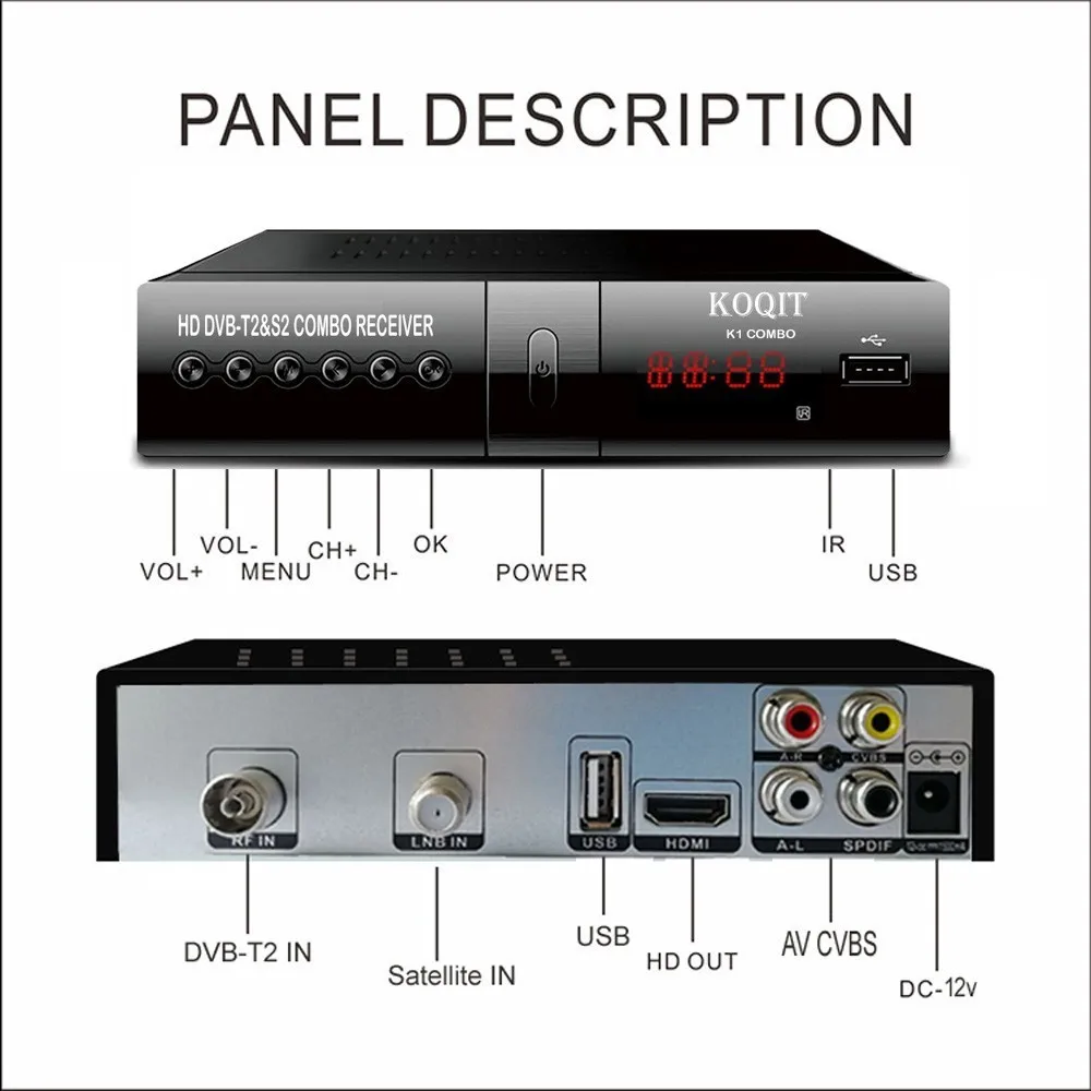  DVB-T2 Tuner Receiver HDMI HD 1080P DVB-S2 Satellite Receiver Decoder TV Box TV Tuner DVB T2 USB Wi