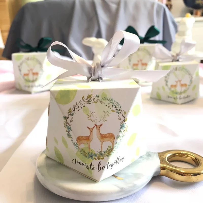 50 шт. светильник зеленый Олень в форме алмаза|Подарочные сумки и упаковка| |