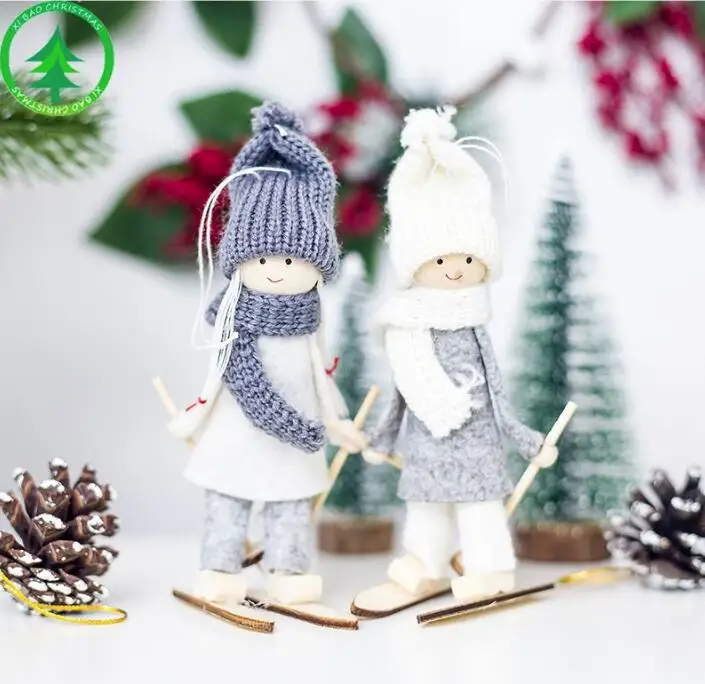 

Christmas Decorations Creative Doll Pendant Christmas Tree Ornaments Ski Doll Christmas Gift Mini Knit Dolls