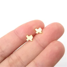 Cute Texas State Stud Earrings Women Girls Simple Gold or Silver Filled Fashion Jewelry