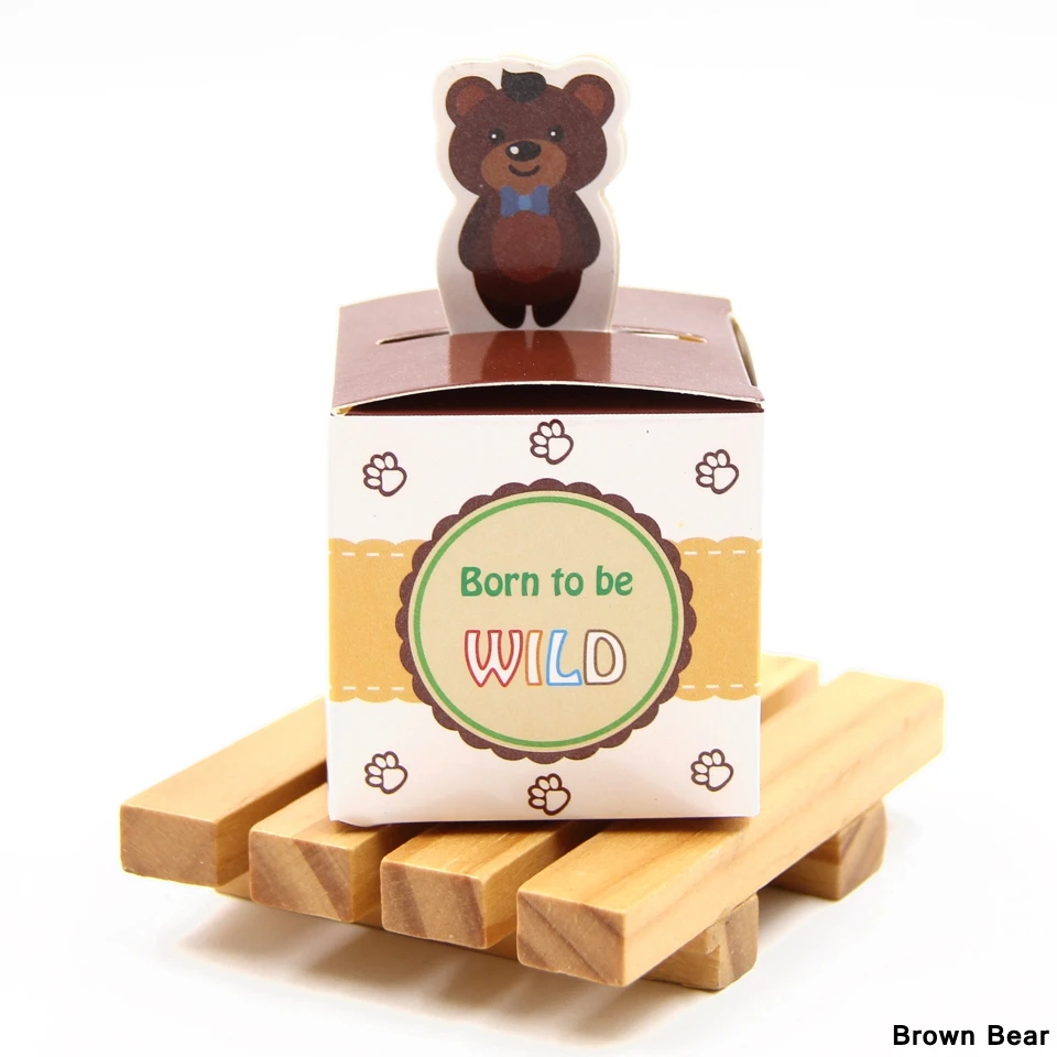 10 шт., 8 видов милых конфет в виде животных, Подарочная коробка, сделай сам, бумажная коробка для детей, Подарочная коробка для конфет для детей, принадлежности для вечеринки на день рождения, сувениры для детского душа - Цвет: Bear