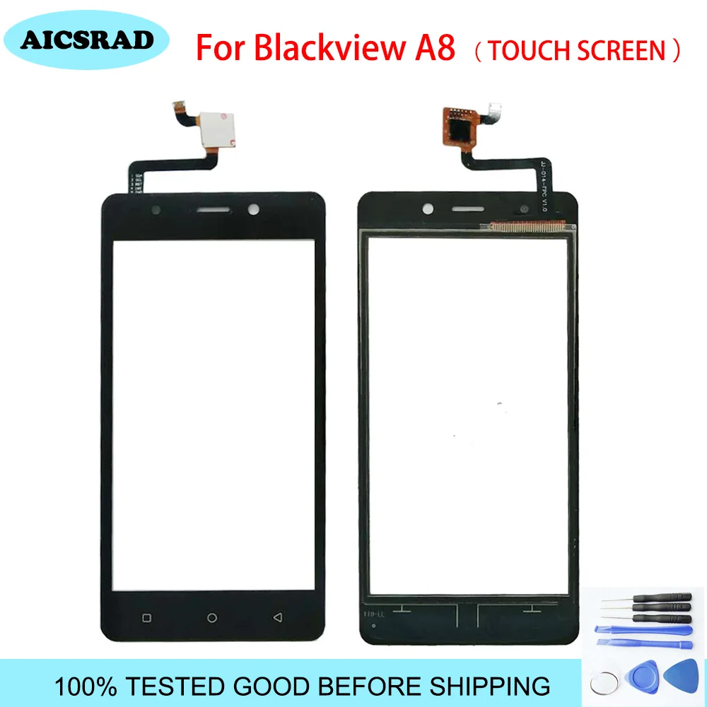 

Black/ White 5.0 inch phone touch panel front glass lens For Blackview A8 touch screen digitizer a 8 sensor touchscreen +Tools