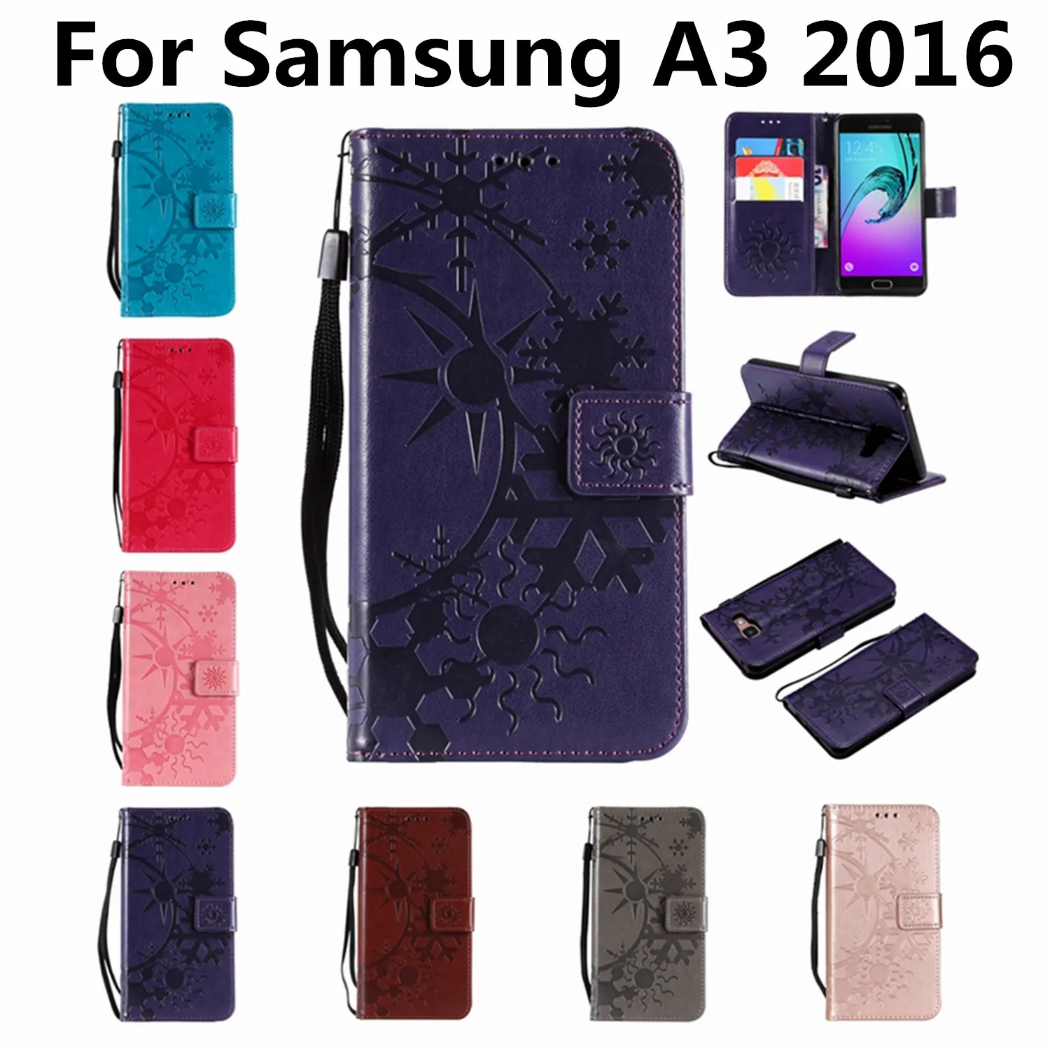 Чехол для samsung Galaxy A6 2016 мульти держатели карт телефонные чехлы цветочный чехол
