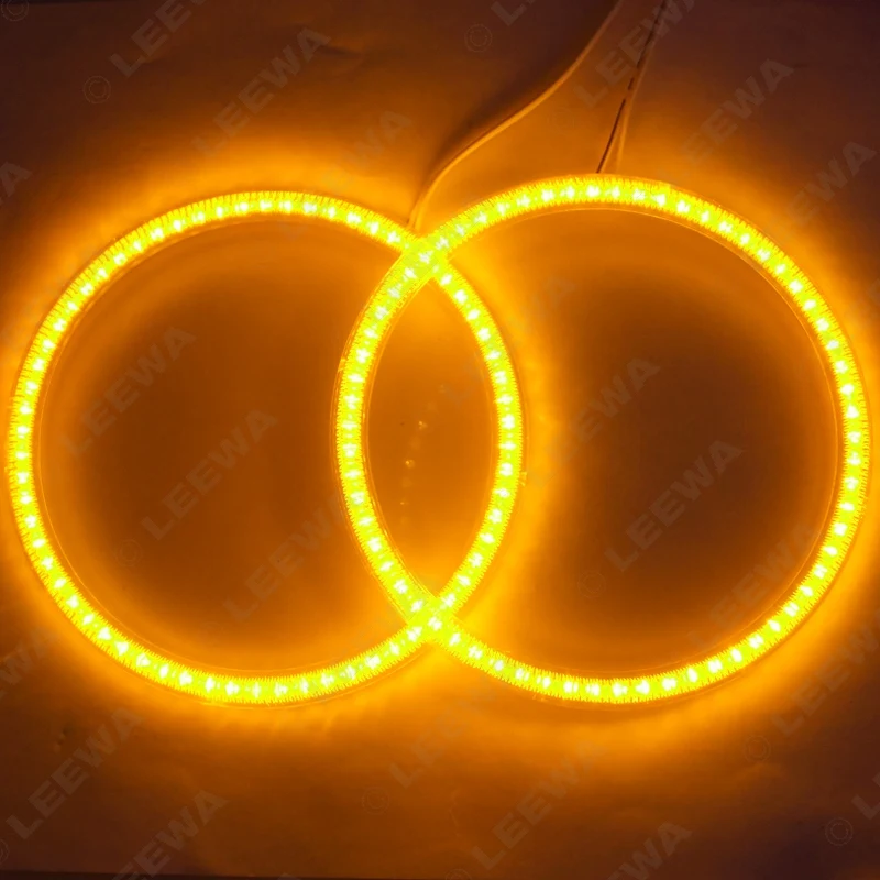 LEEWA 2X131 мм 2X115 Автомобильный SMD LED Halo кольца ангельские глазки DRL головная лампа для