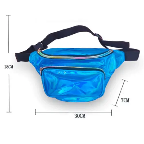 2019 لامعة الرجعية حزمة مراوح الهذيان مهرجان الخصر حزمة في الهواء الطلق السفر Crossbody الورك حقيبة
