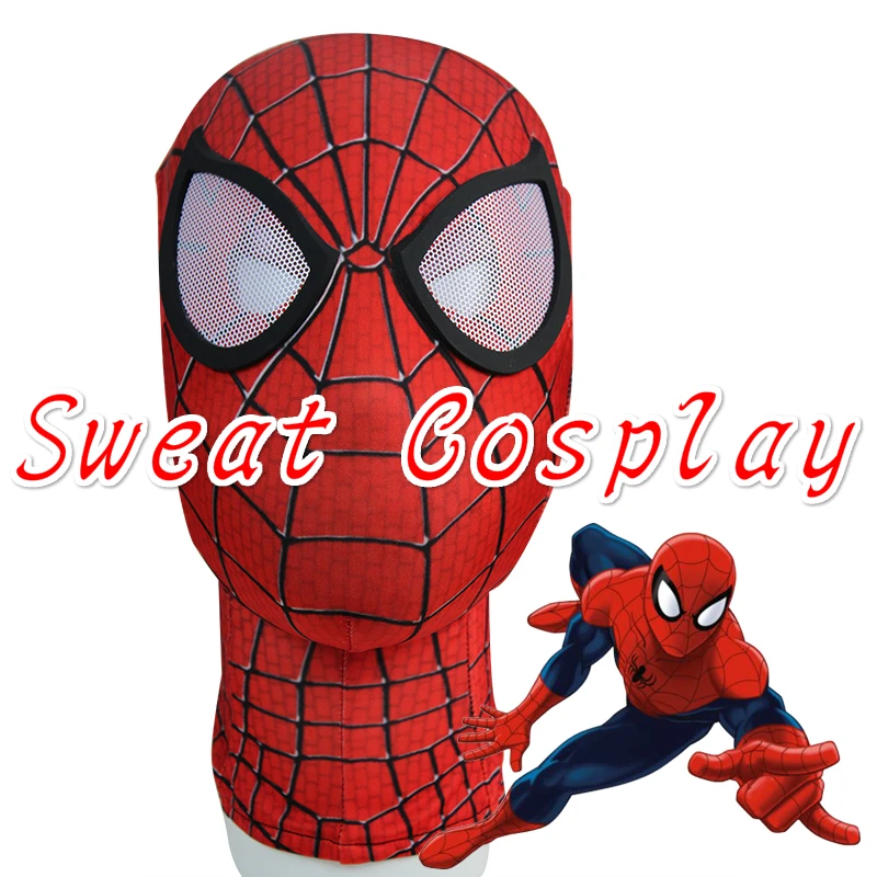 

High Quality The Amazing Spiderman 2 Mask With Rubber Lenses Red Spiderman Mask Spandex Face Mask