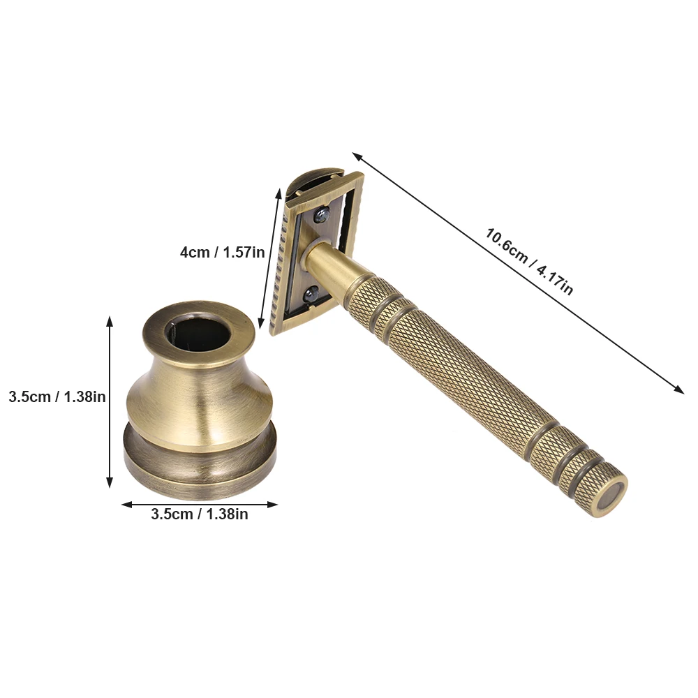 Профессиональный Металлический бритвенный комплект с двойным краем, безопасная бритва с подставкой, ручная Борода/набор инструментов для