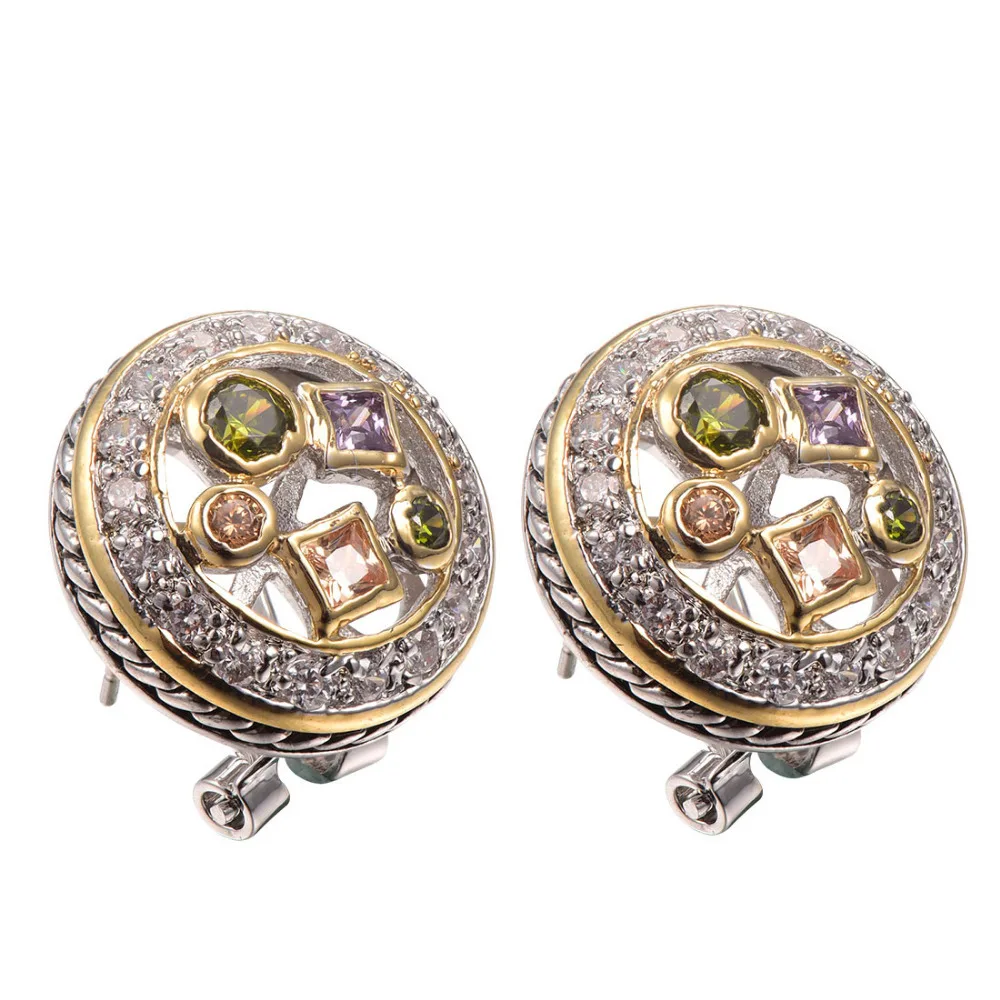 Purple Crystal Zircon Morganite Peridot Women Earrings 925 Sterling Silver Free Shipping Newest Fashion Jewelry Earrings