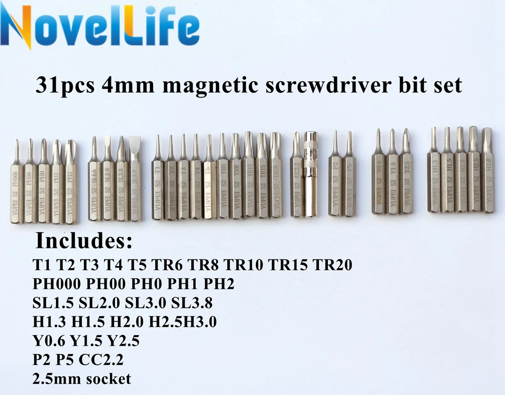 31 в 1 Набор прецизионных отверток 31 шт. S2 Магнитная отвертка бит портативный мешок Набор для Xbox iPhone сотовый телефон ПК инструмент для ремонта