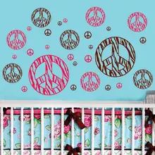 Wall Art Design Ideas Yellow Round Peace Circle Rainbow Spiral Peace Sign Wall Sticker