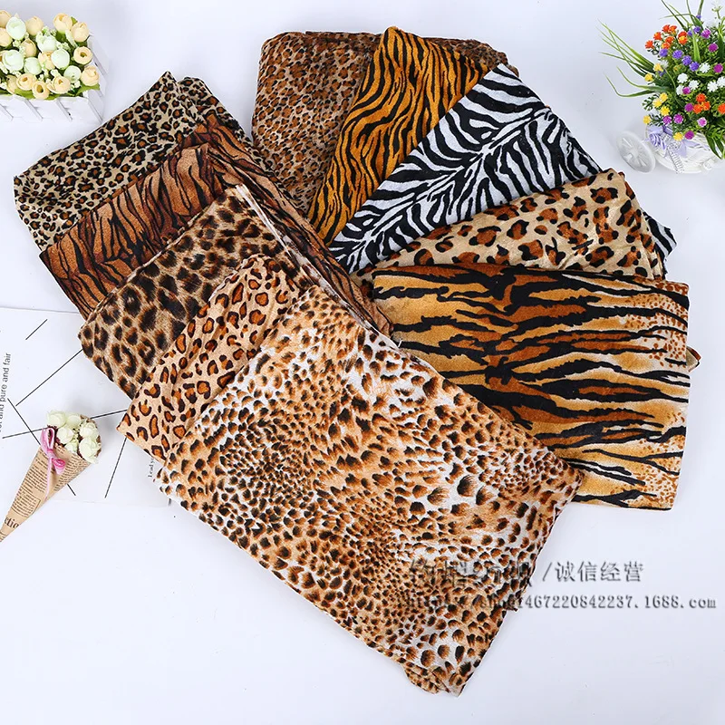 

3m/lot Velvet Animal Printed Fabric Tiger Leopard Zebra Sofa Toy Costumes Background Sewing Fabric Accessories