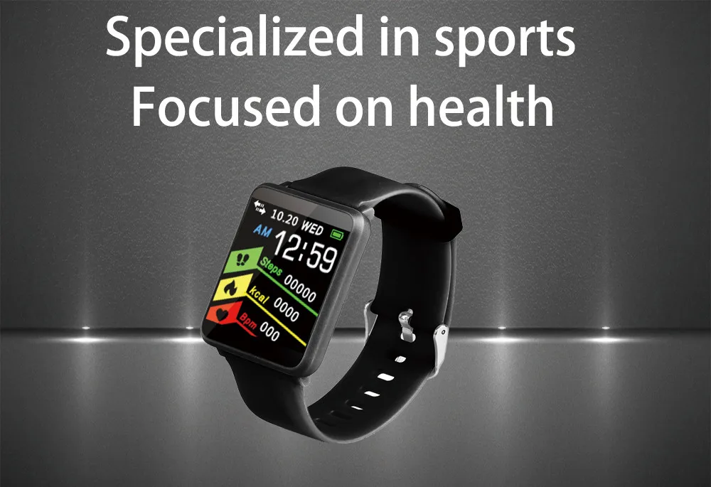 Сталь туфли с ремешком и пряжкой большой экран smart watch Спорт Фитнес сердечный ритм