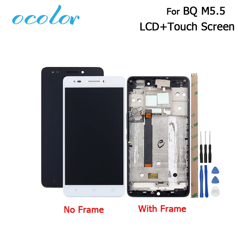 

ocolor For BQ Aquaris M5.5 LCD Display and Touch Screen With Frame 5.5 Inch Digitizer Assembly+Tool+Adhesive For BQ Aquaris M5.5