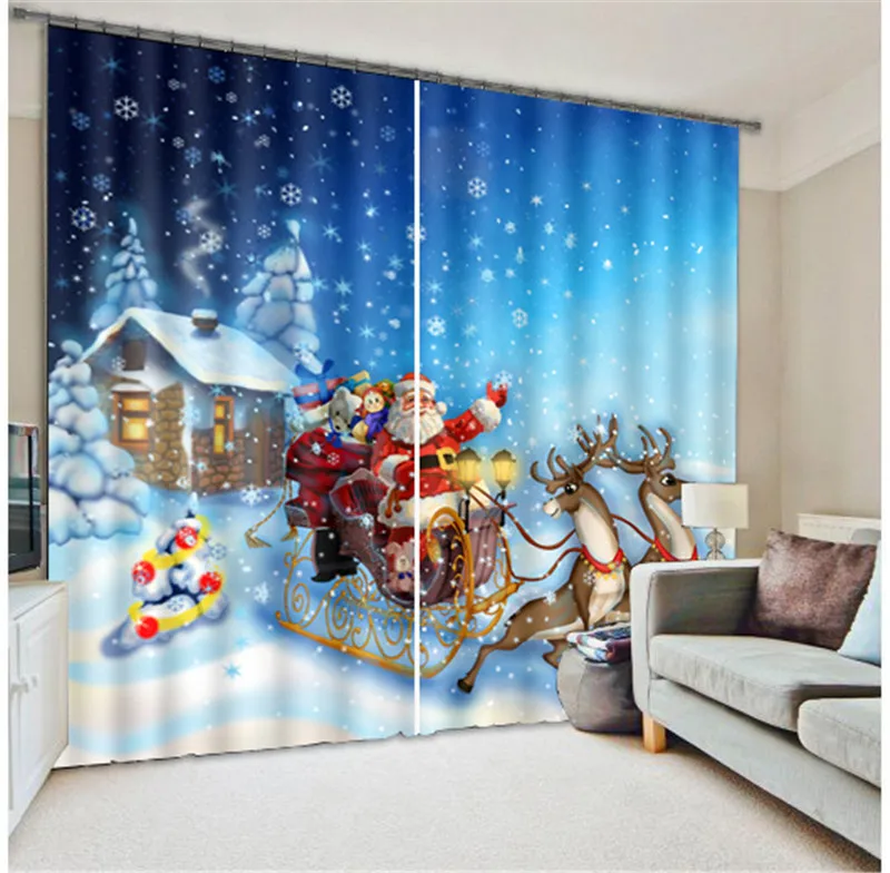 Роскошные затемненные 3D оконные шторы для гостиной, детской спальни, шторы Cortinas Rideaux, заказной размер, Рождественская подушка, чехол