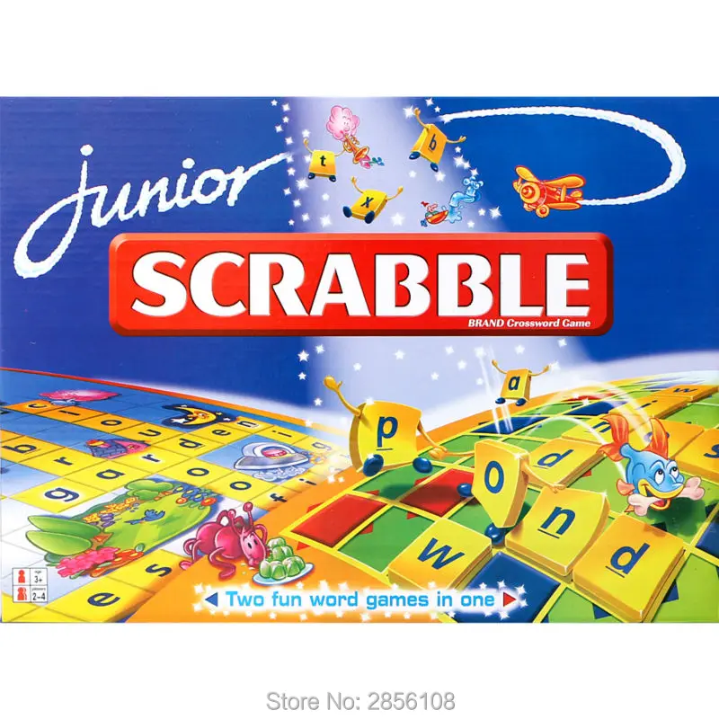 Семейные забавные Junior SCRABBLE 2 веселые игры в слова в одном английском Игра-Головоломка Развивающие игрушки Вечерние игры, веселье кроссворд игра