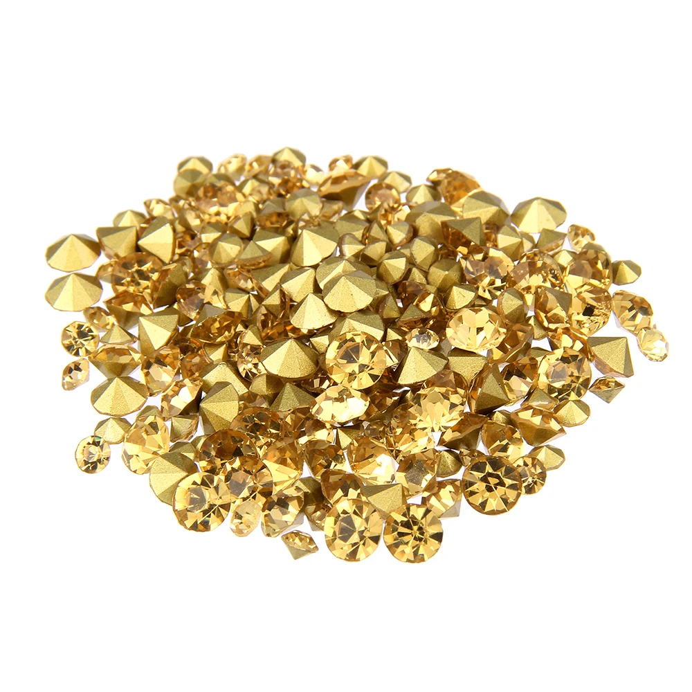 

Nail Art Rhinestones Light Topaz Color Mini Pointback Crystal Stones Loose Strass Bead DIY Nail Art Decoration